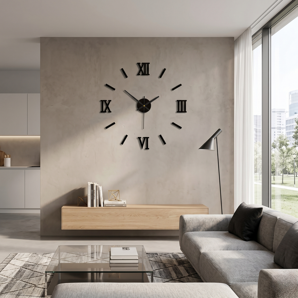 Horloge murale 3d chiffre romain