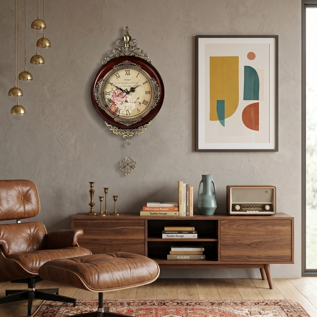 Horloge murale ancienne en bois