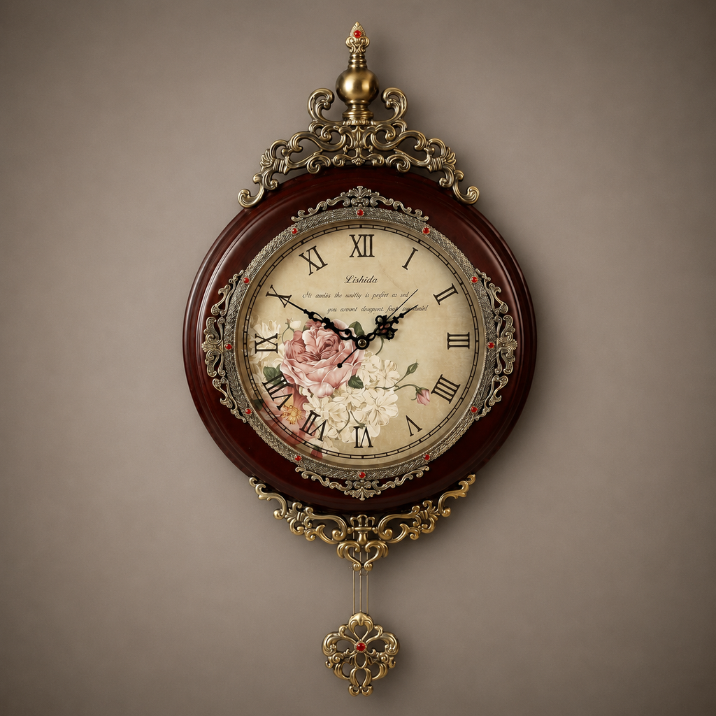Horloge murale ancienne en bois