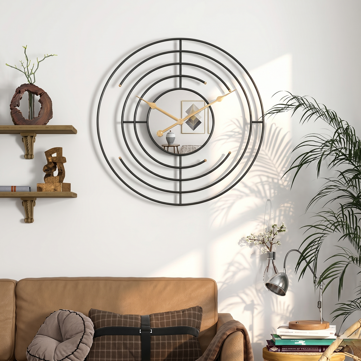 Horloge murale avec miroir