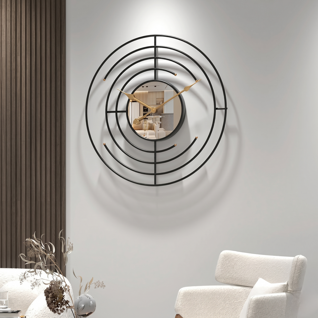 Horloge murale avec miroir