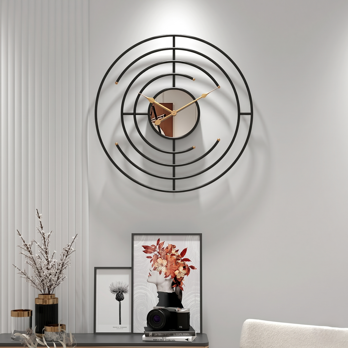 Horloge murale avec miroir