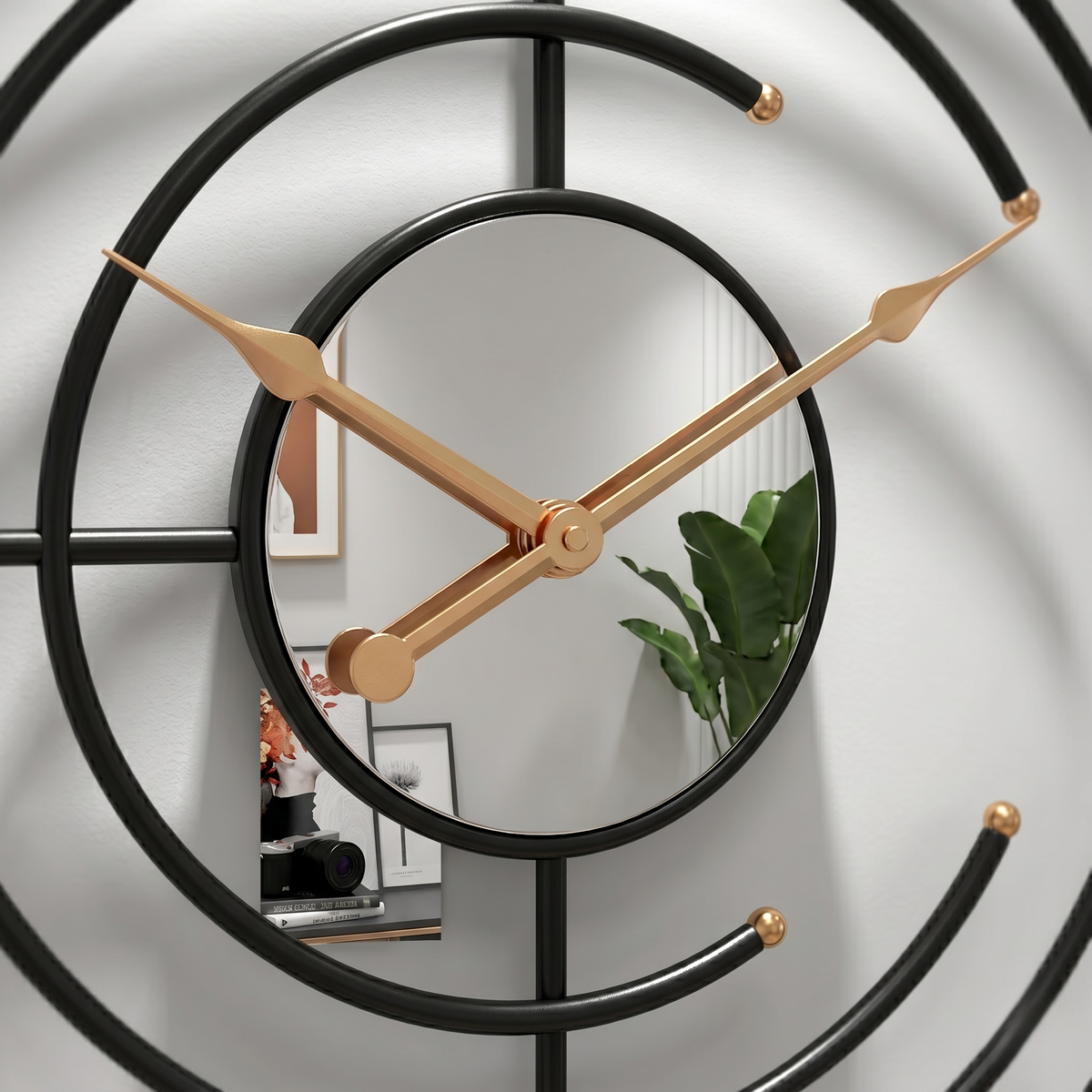 Horloge murale avec miroir