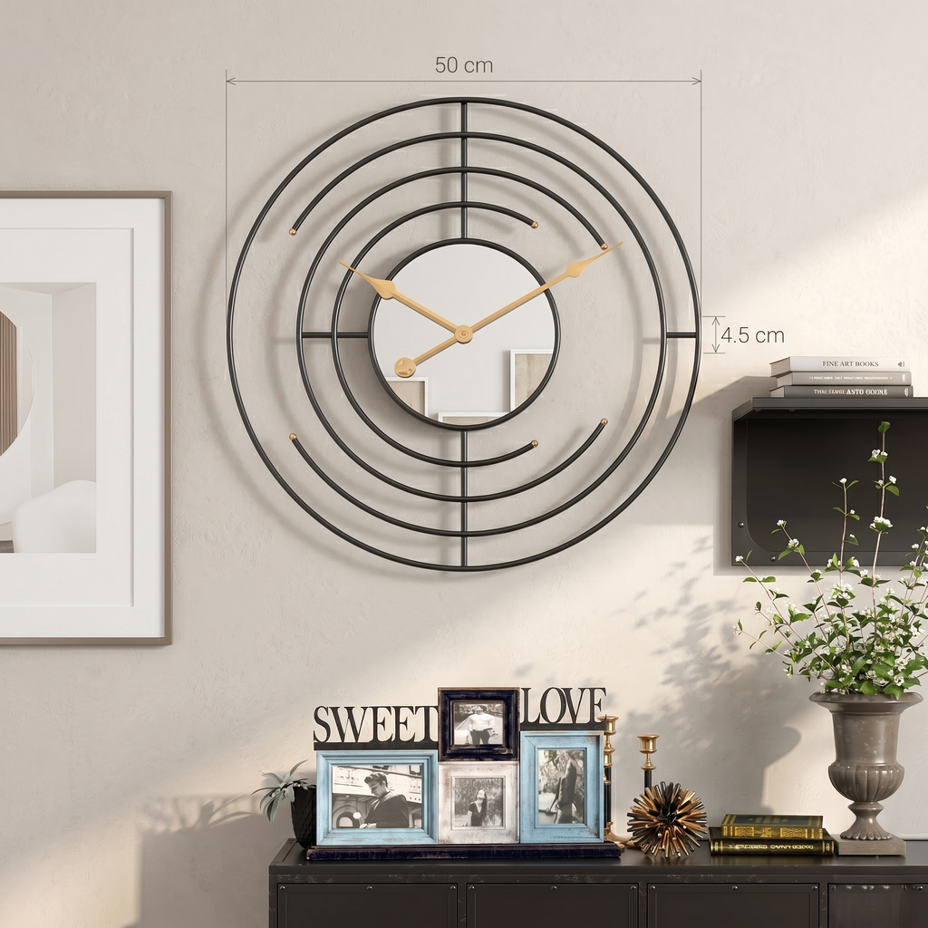 Horloge murale avec miroir