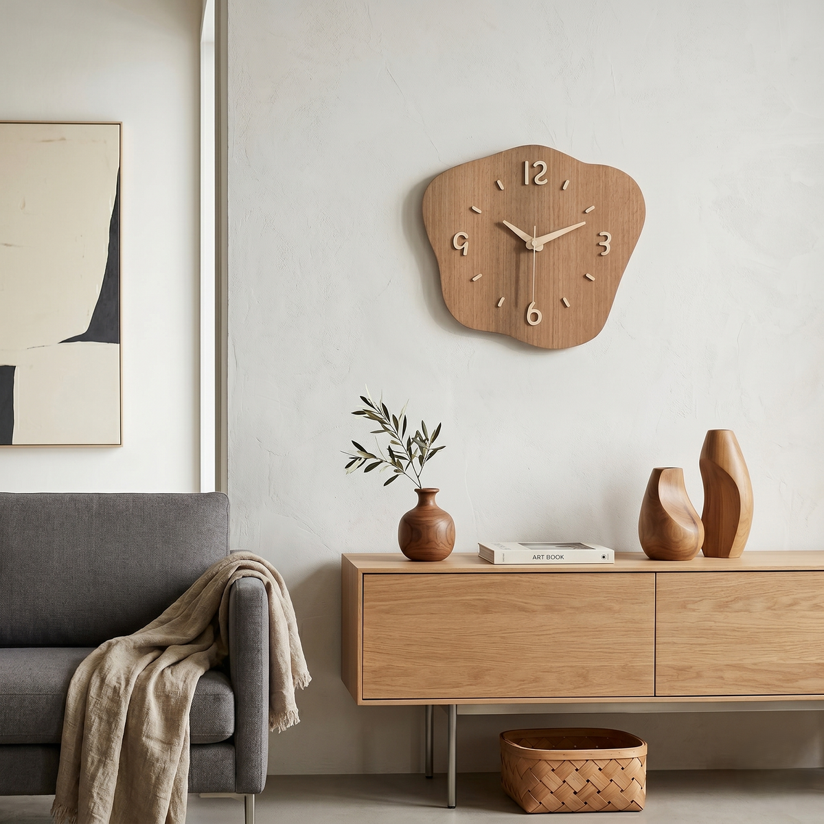 Horloge murale bois design