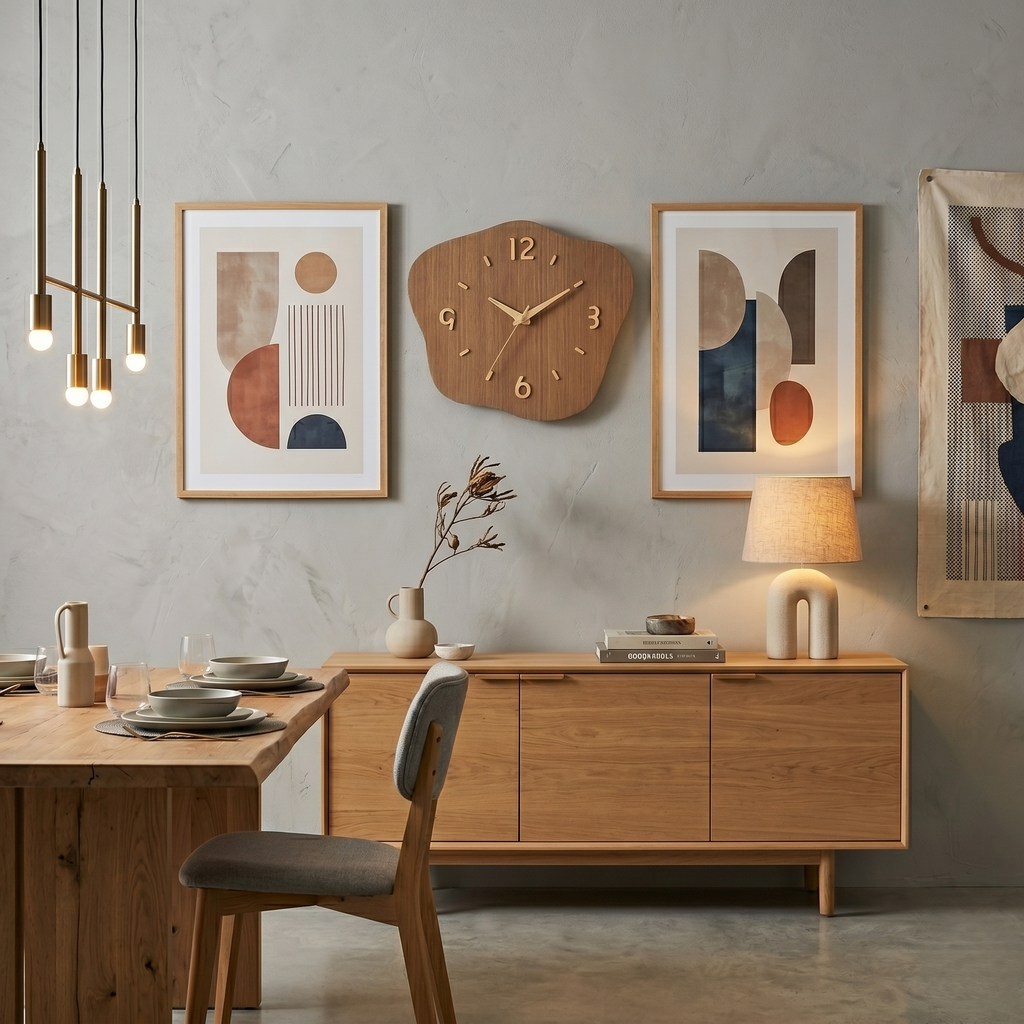 Horloge murale bois design
