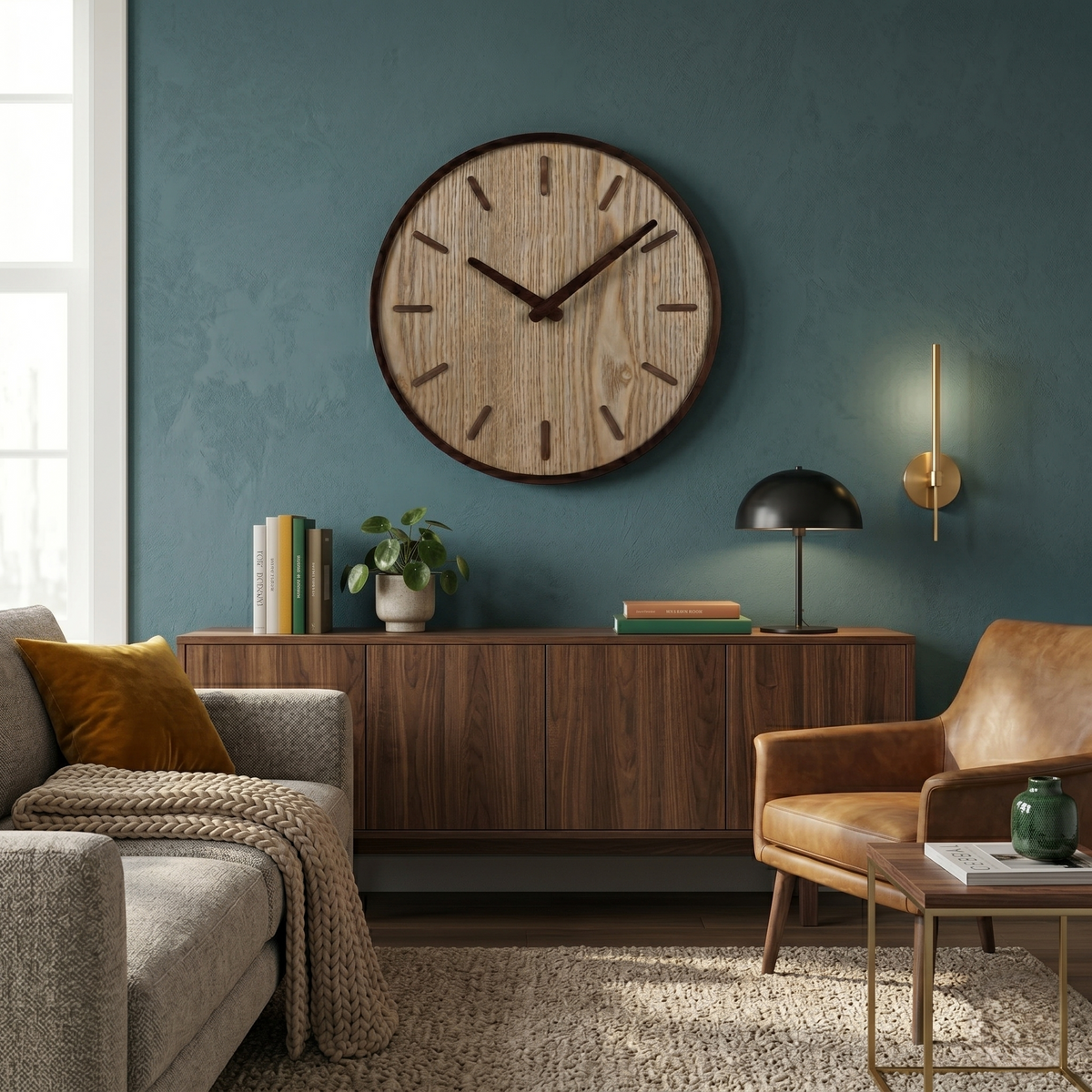 Horloge murale bois scandinave