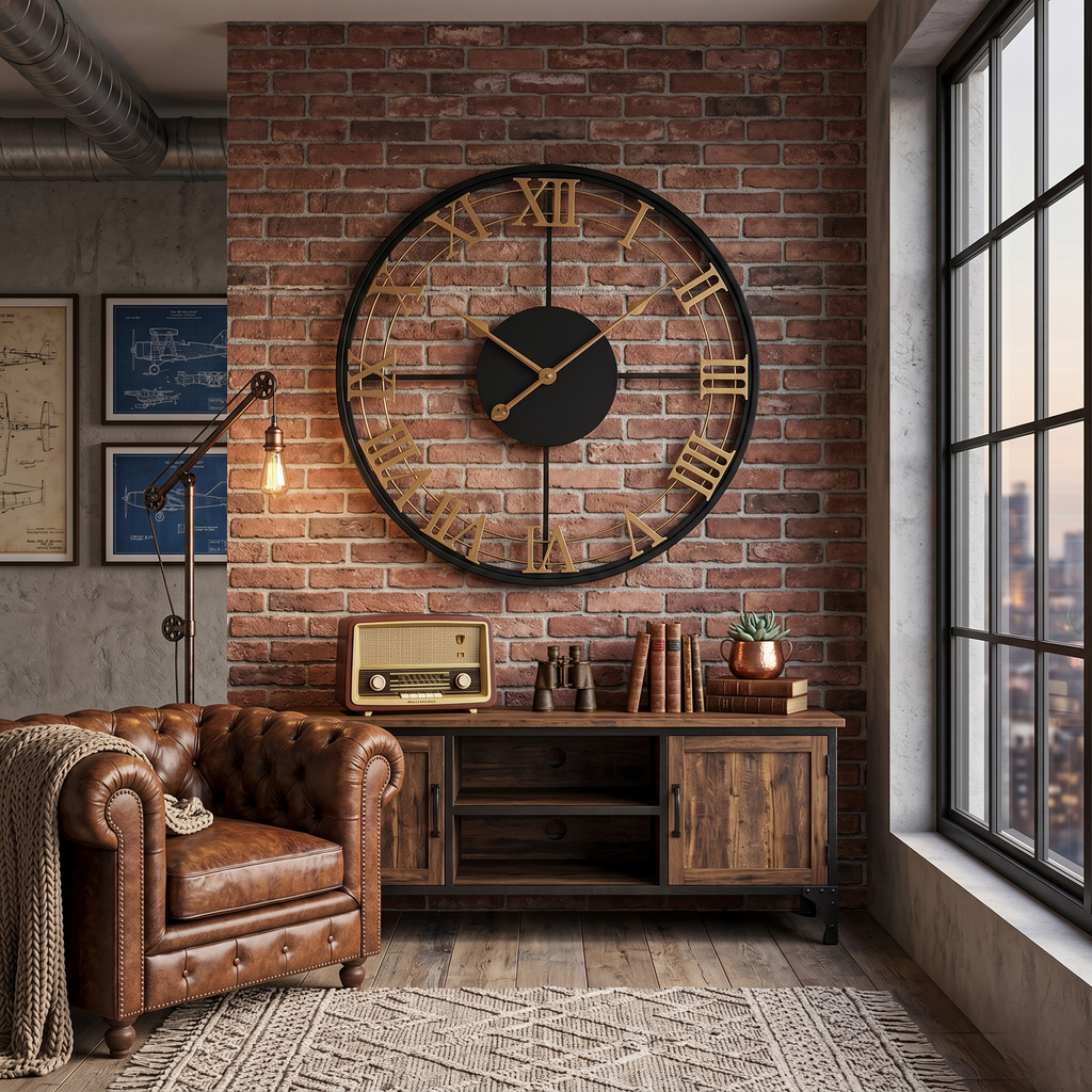 Horloge murale chiffre romain noir et doré