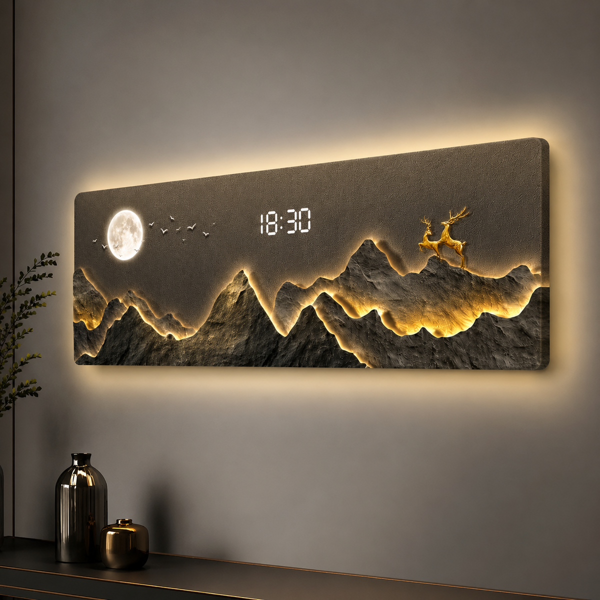 Horloge murale design digitale