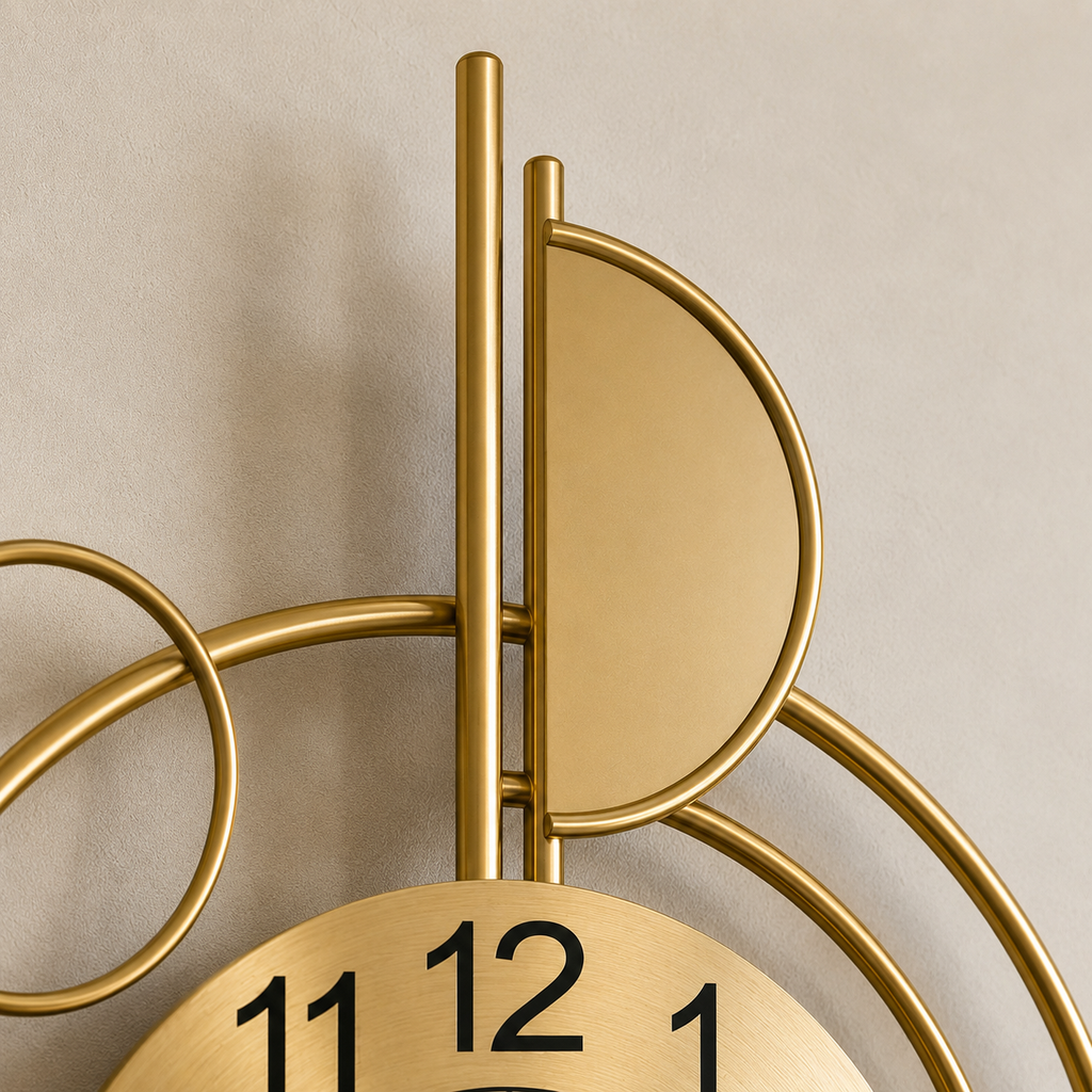 Horloge murale design dorée