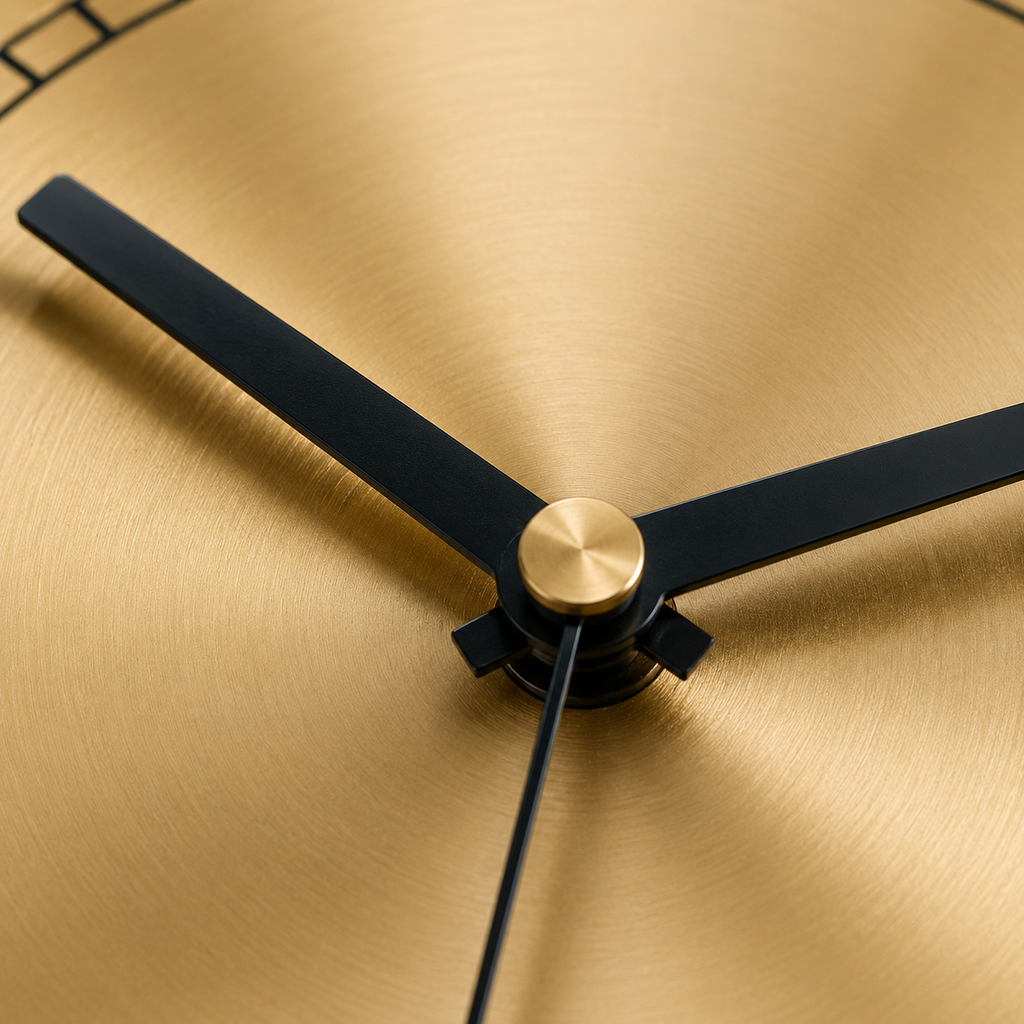 Horloge murale design dorée