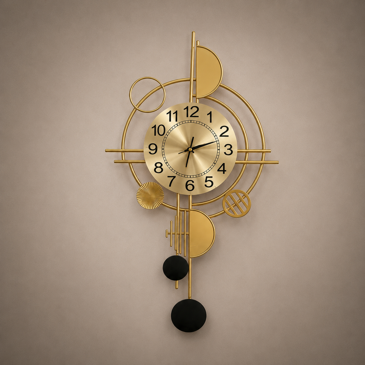 Horloge murale design dorée