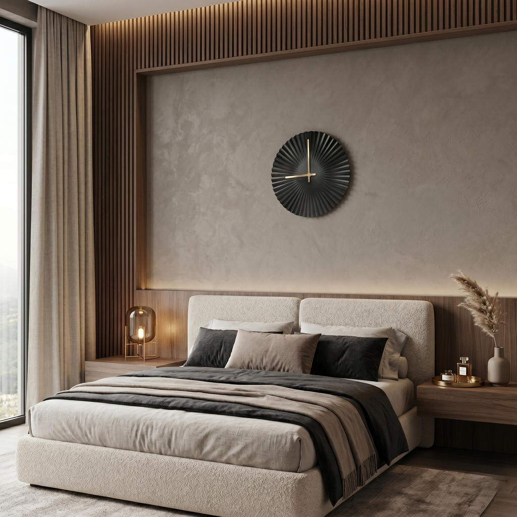 Horloge murale design noire