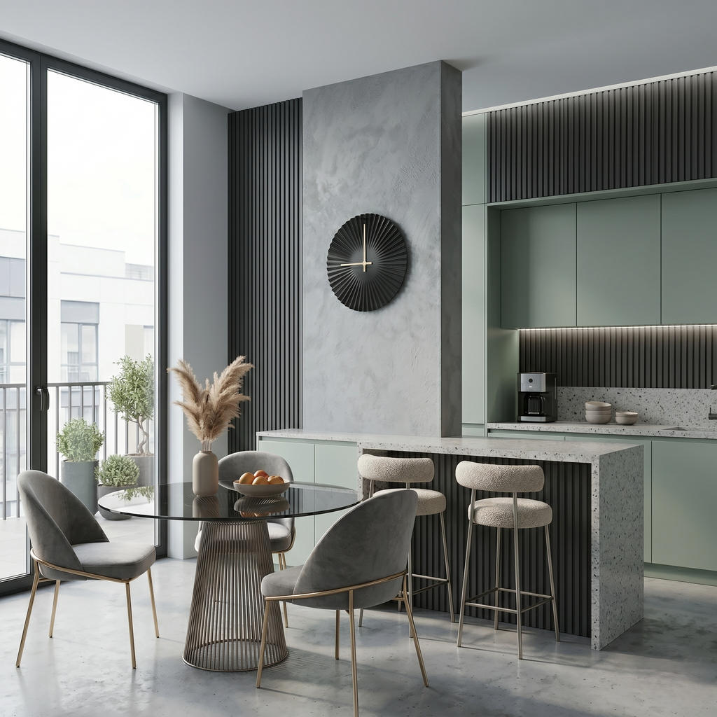 Horloge murale design noire