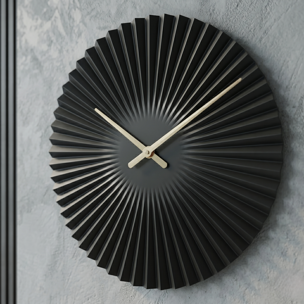 Horloge murale design noire