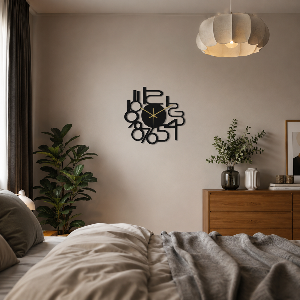 Horloge murale design nombres