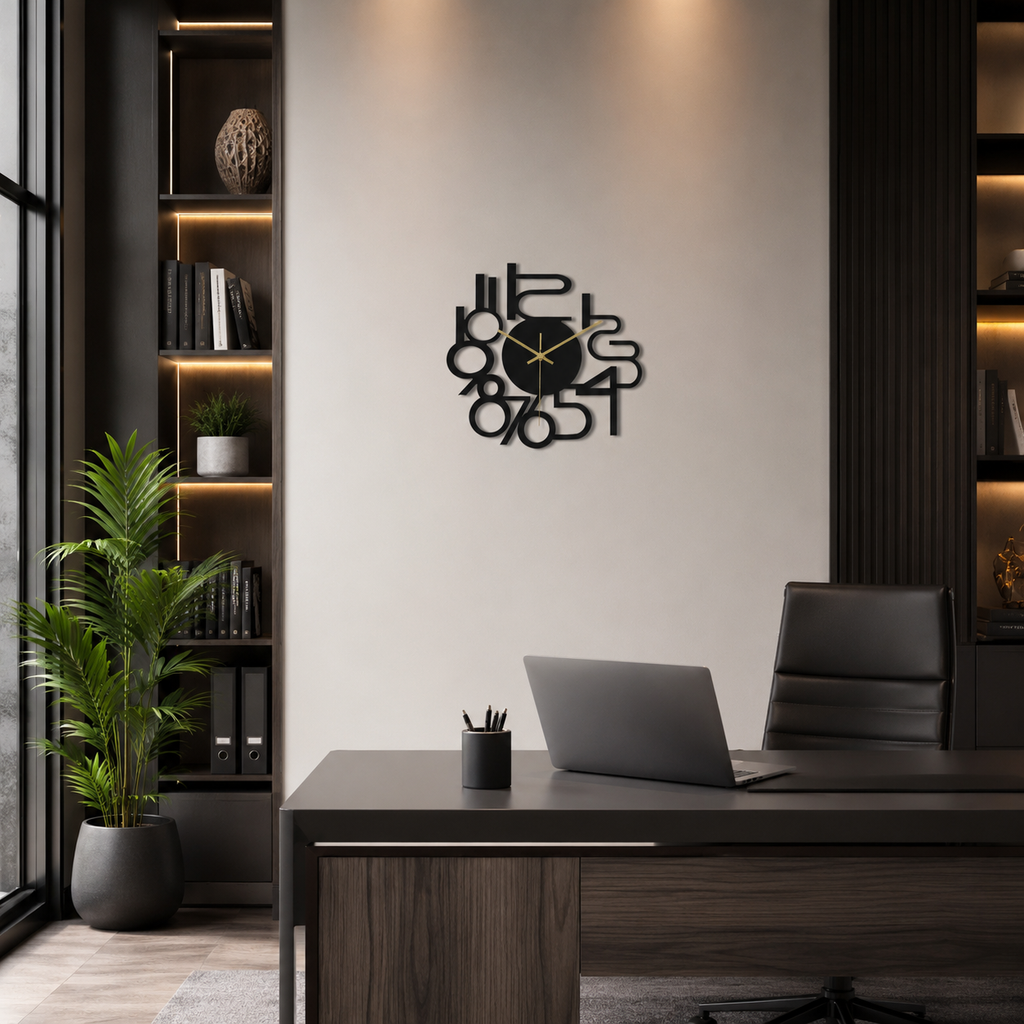 Horloge murale design nombres