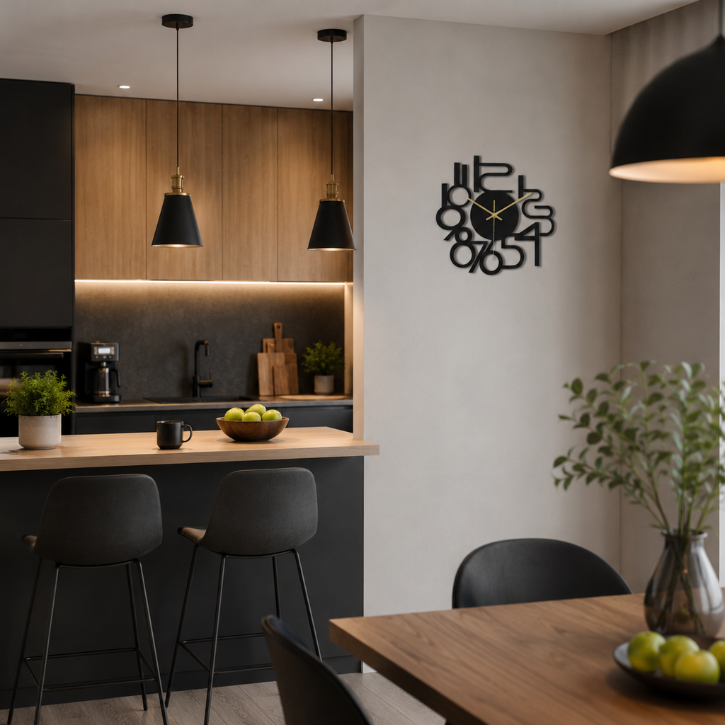 Horloge murale design nombres