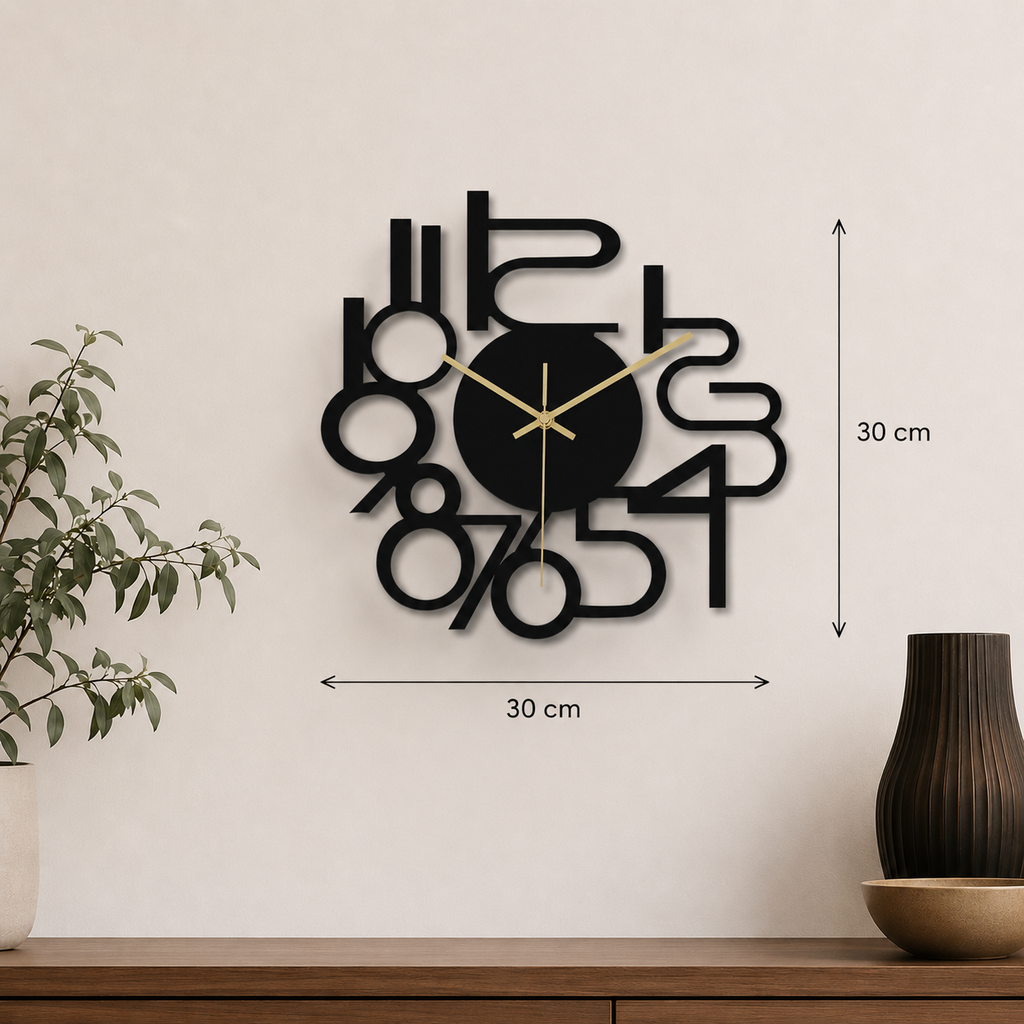 Horloge murale design nombres