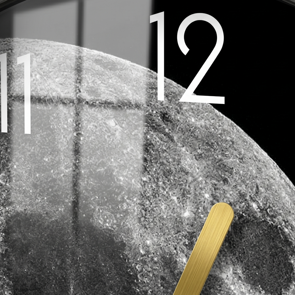 Horloge murale effet miroir lune
