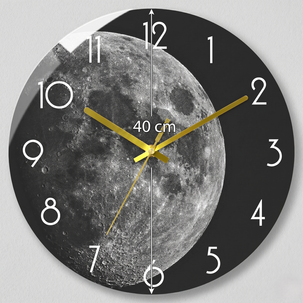Horloge murale effet miroir lune