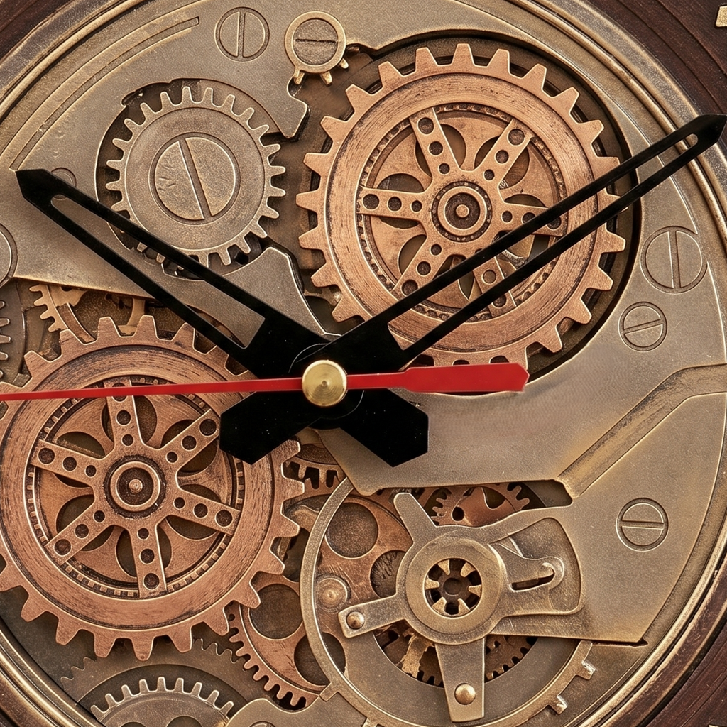 Horloge murale industrielle bois