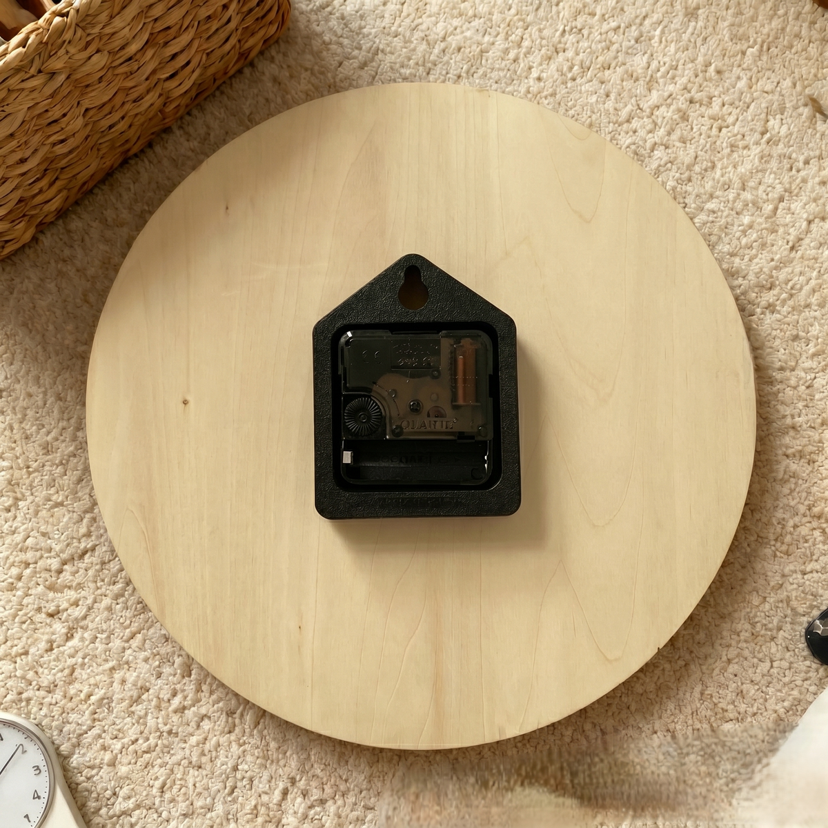 Horloge murale industrielle bois