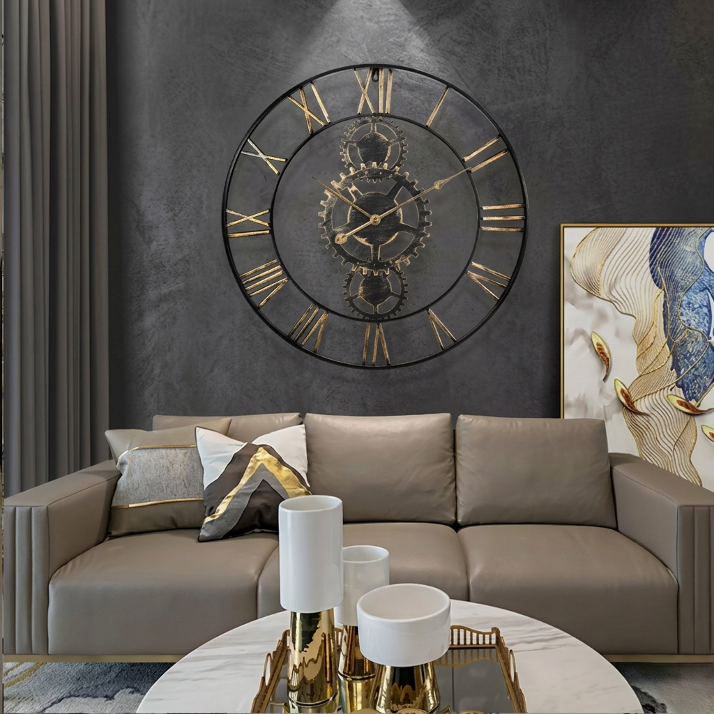 Horloge murale industrielle XXL