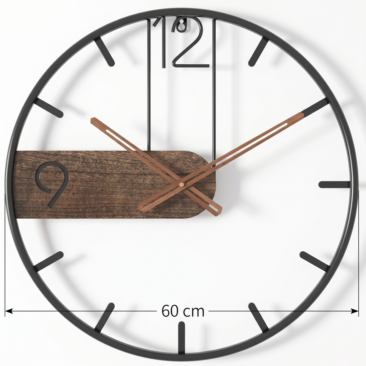 Horloge murale bois et métal