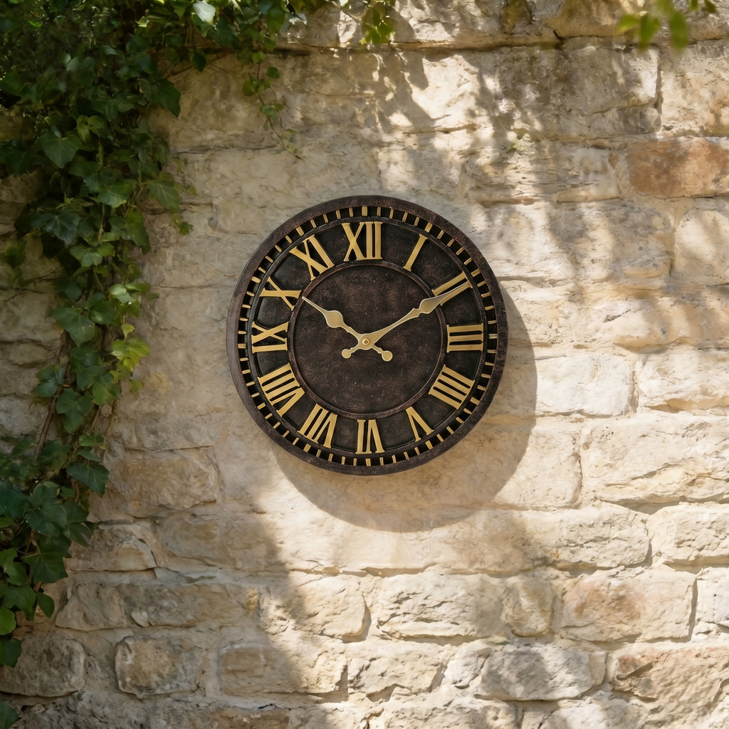 Horloge murale noir et doré
