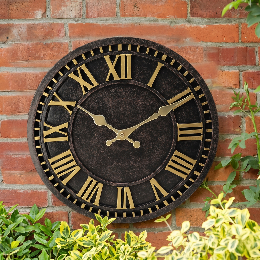 Horloge murale noir et doré