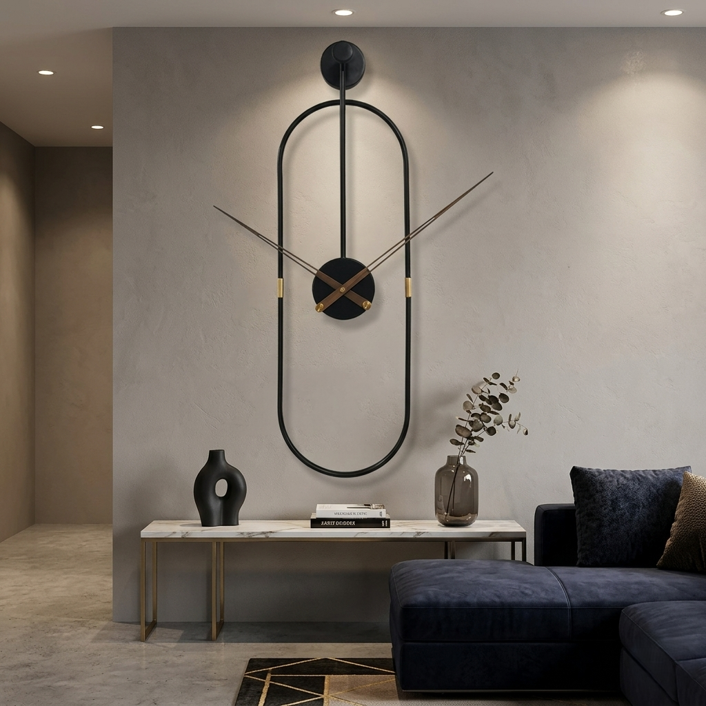 Horloge murale originale noire moderne
