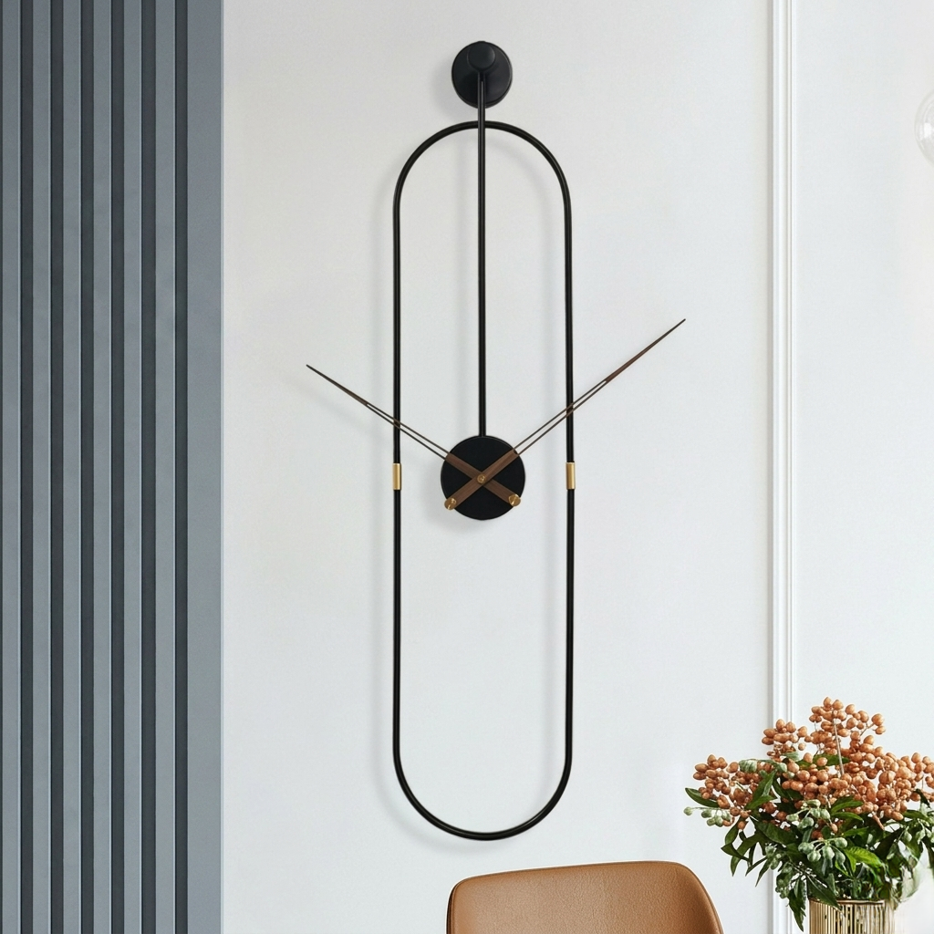 Horloge murale originale noire moderne