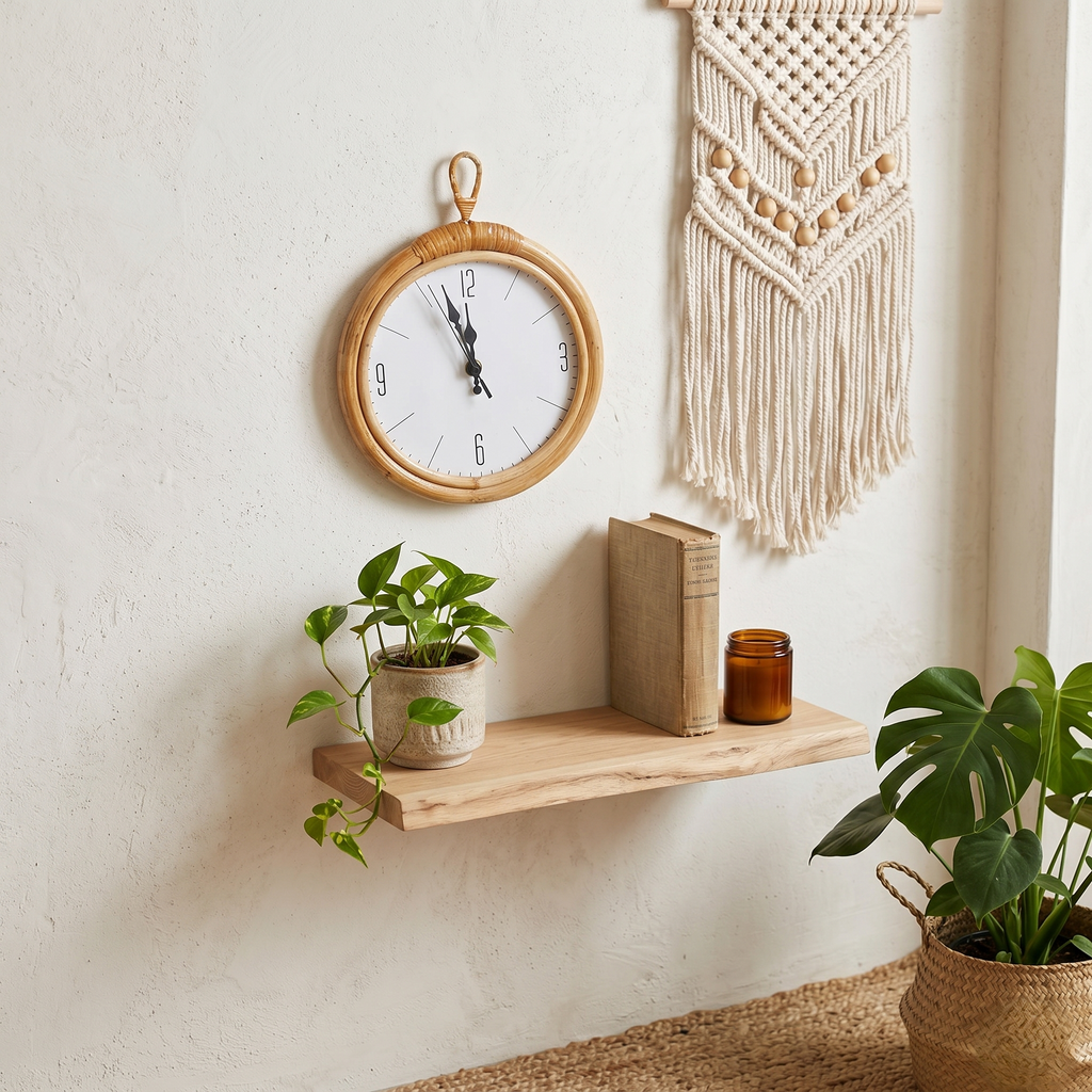 Horloge murale rotin