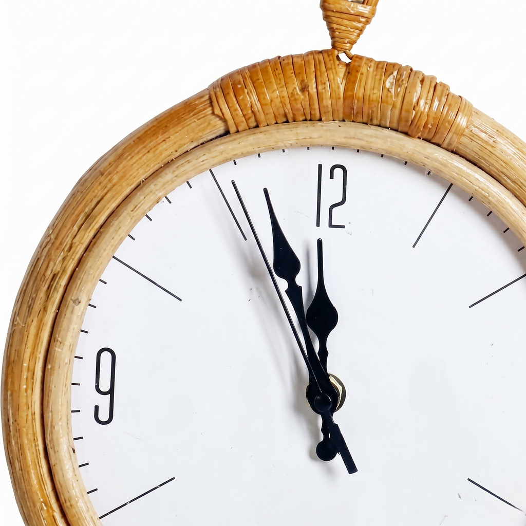 Horloge murale rotin