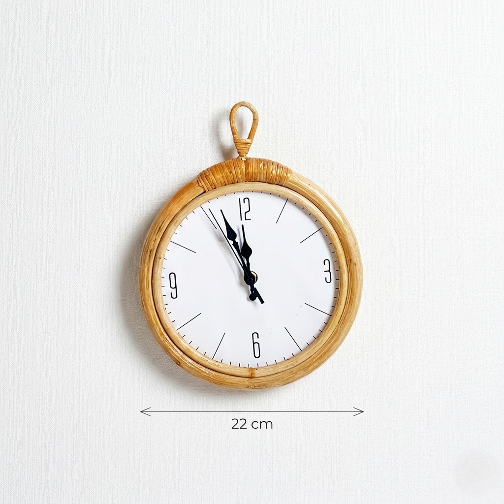 Horloge murale rotin