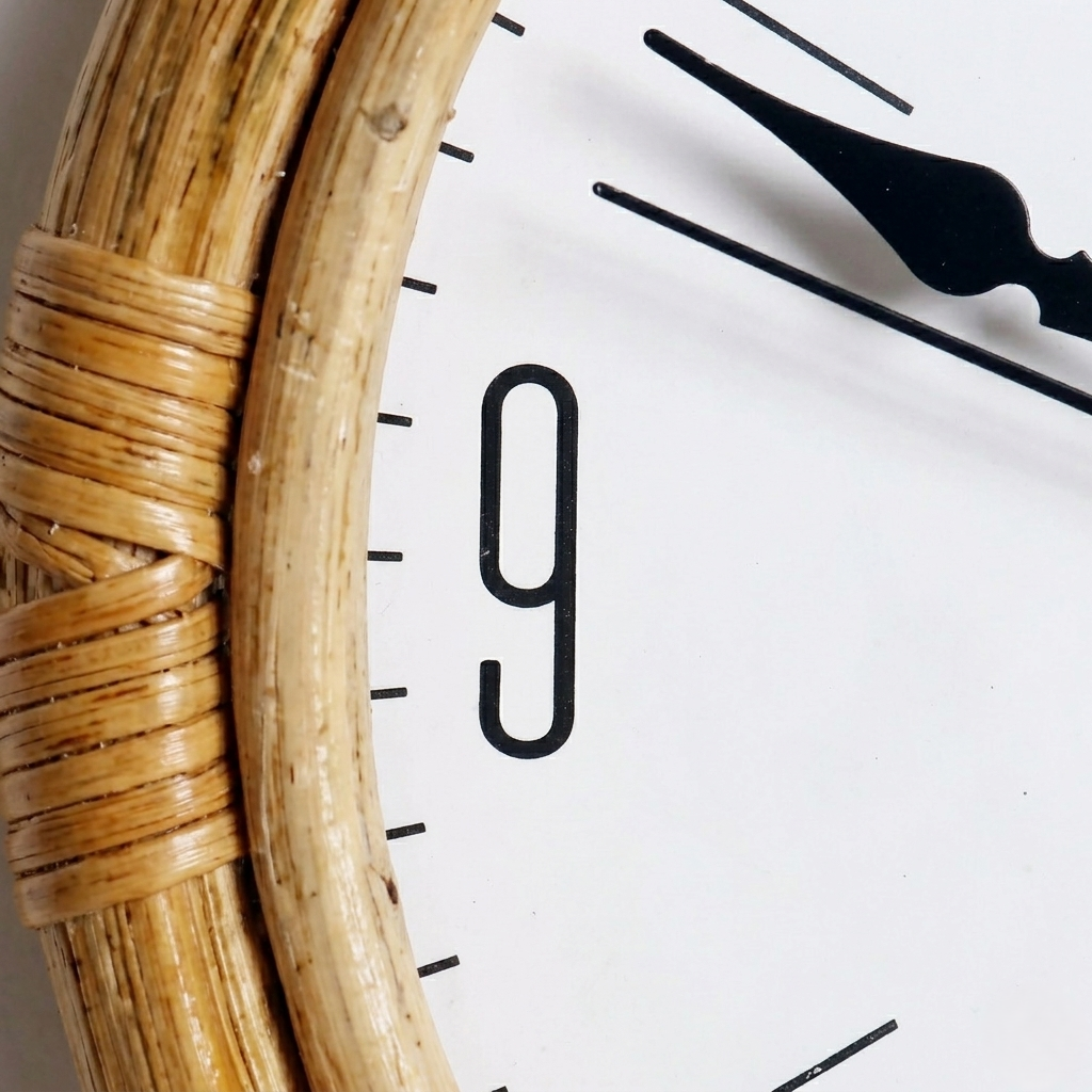 Horloge murale rotin