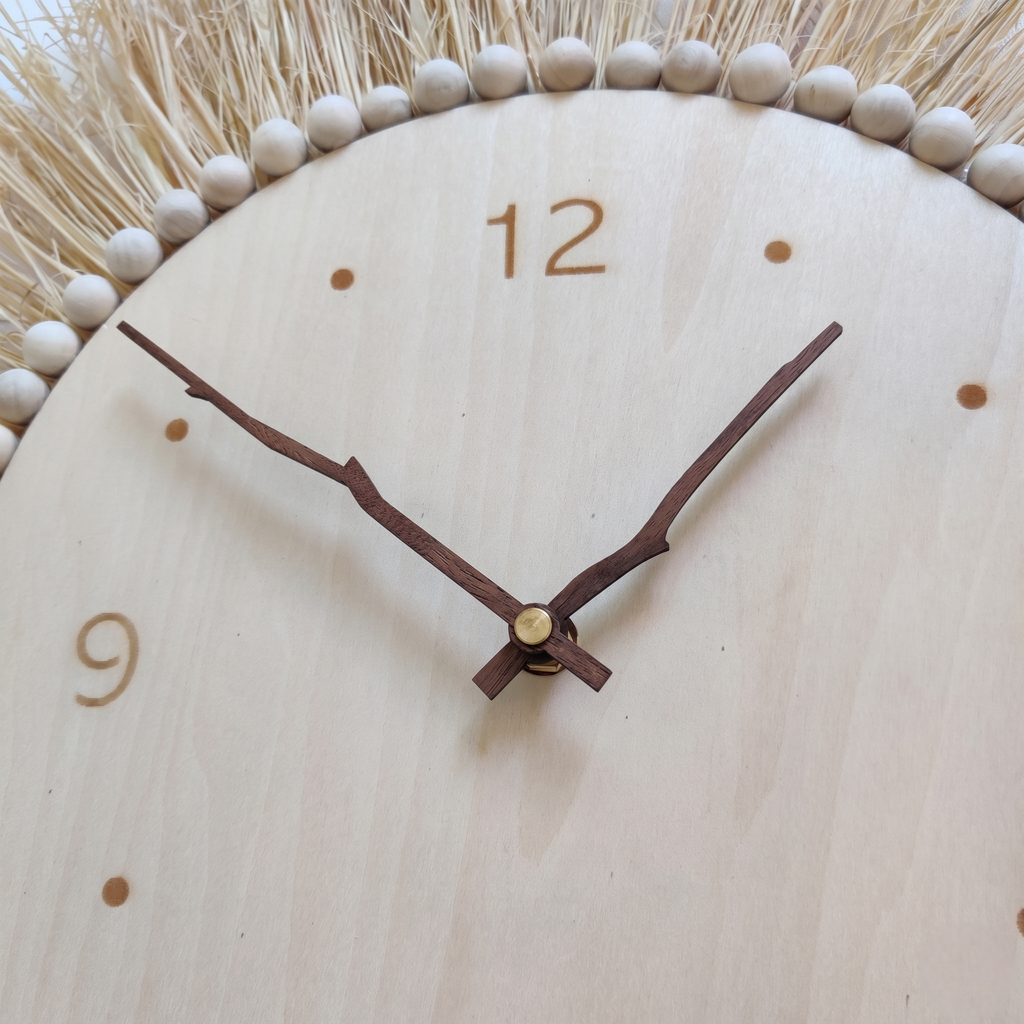 Horloge murale rotin raphia