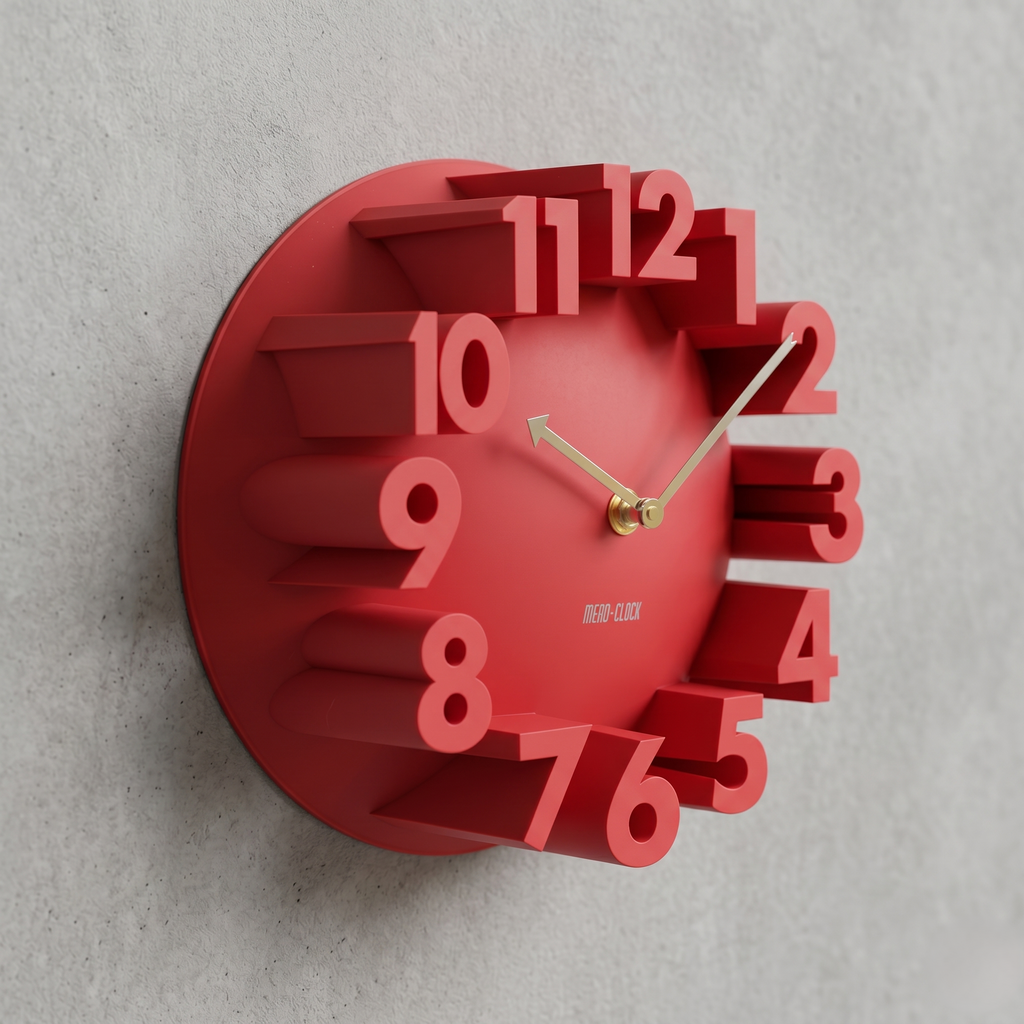 Horloge murale rouge originale