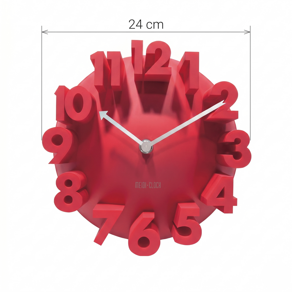Horloge murale rouge originale