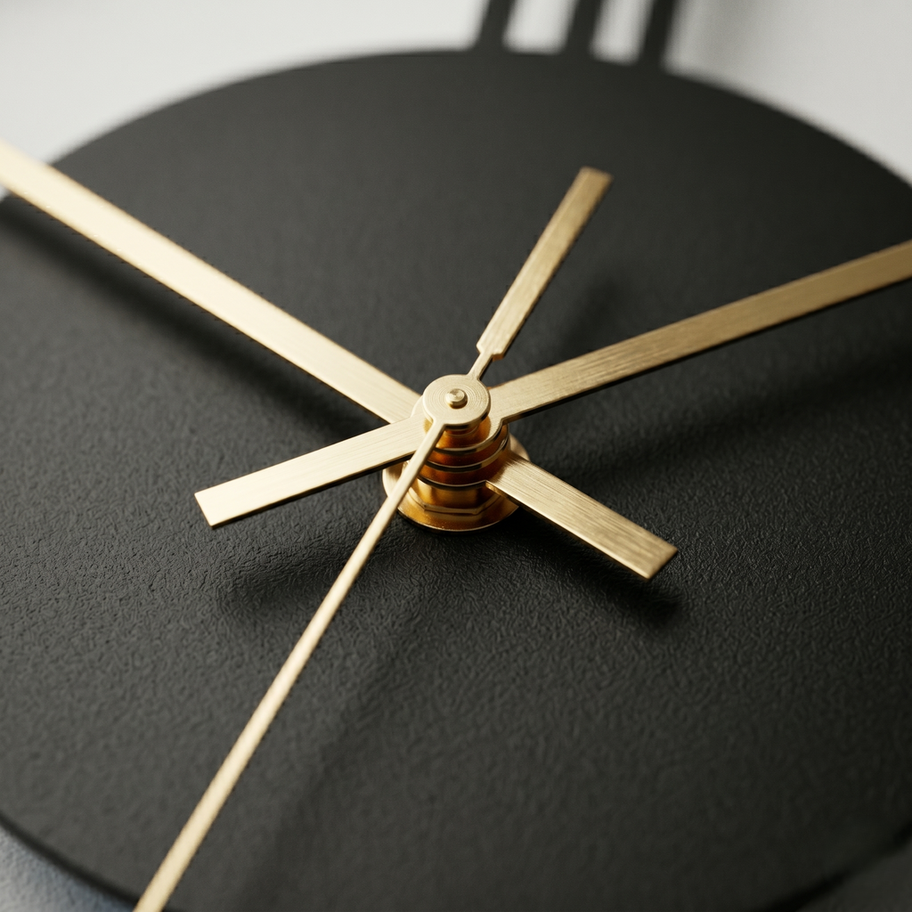 Horloge noire minimaliste métal