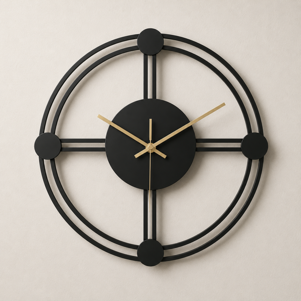 Horloge noire minimaliste métal