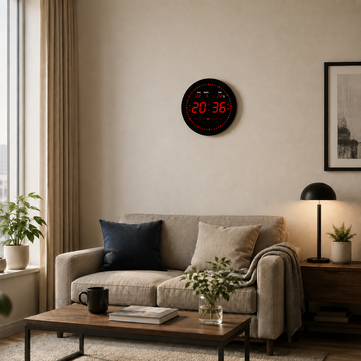 Horloge numérique rouge