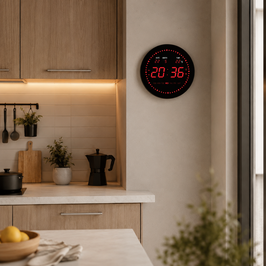 Horloge numérique rouge