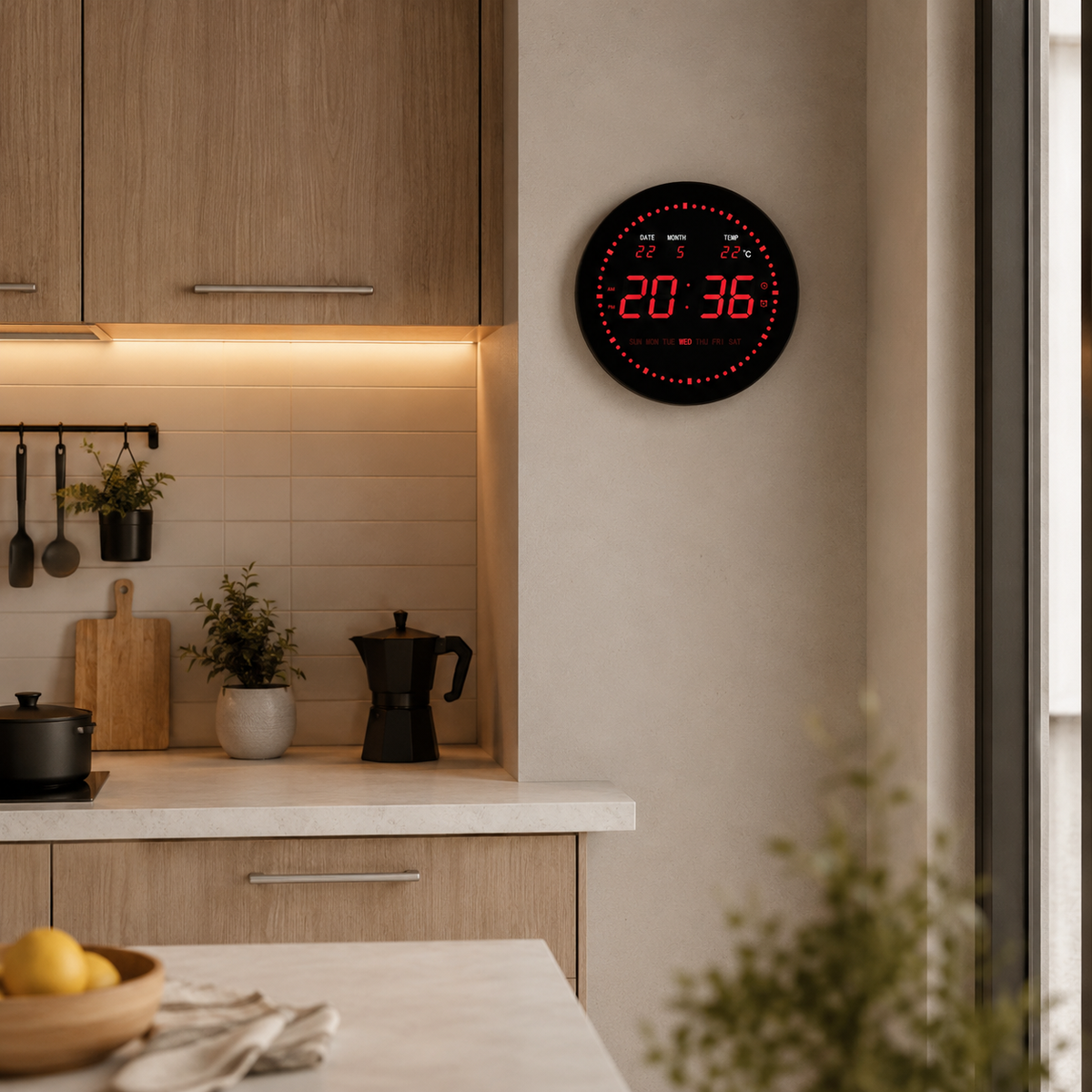 Horloge numérique rouge