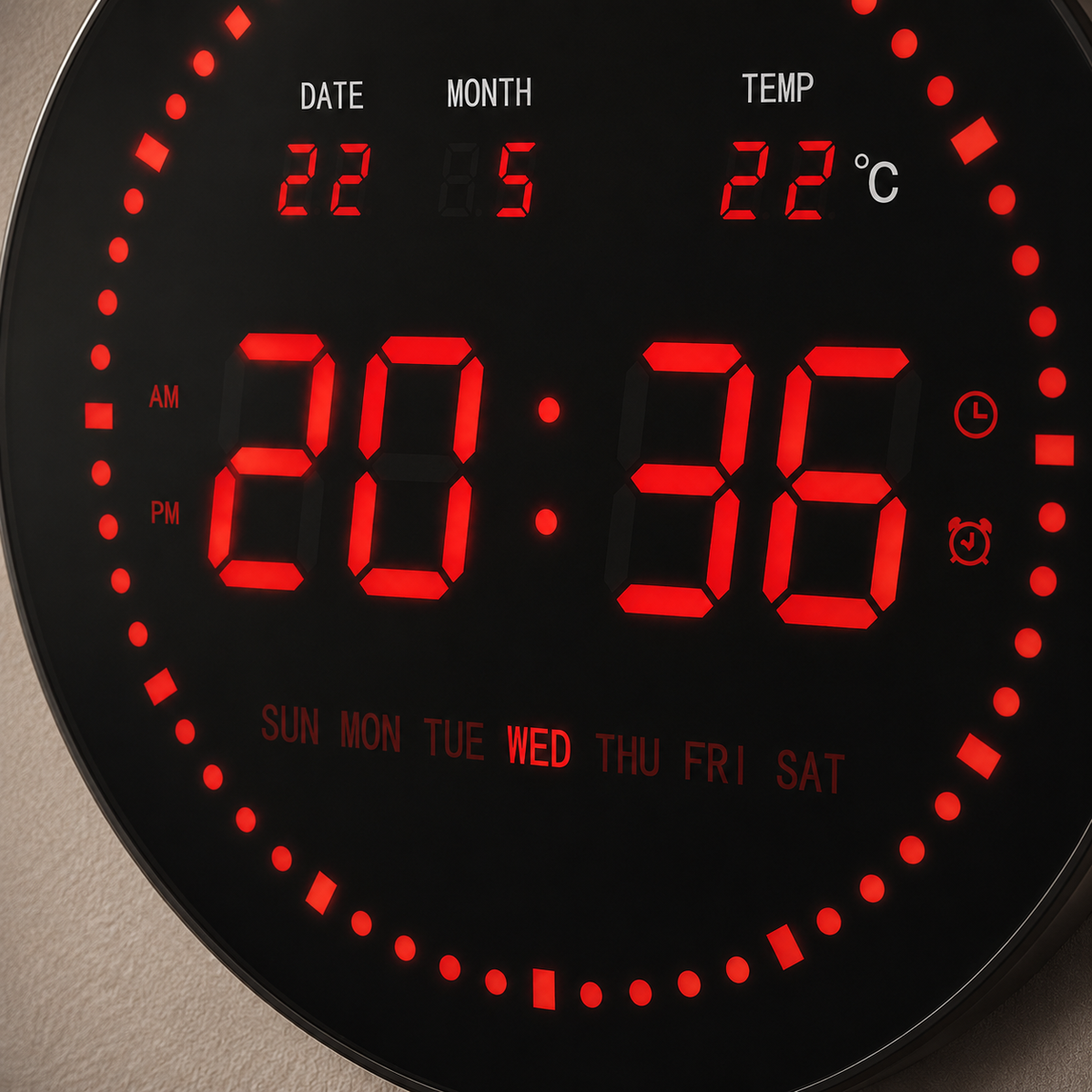 Horloge numérique rouge
