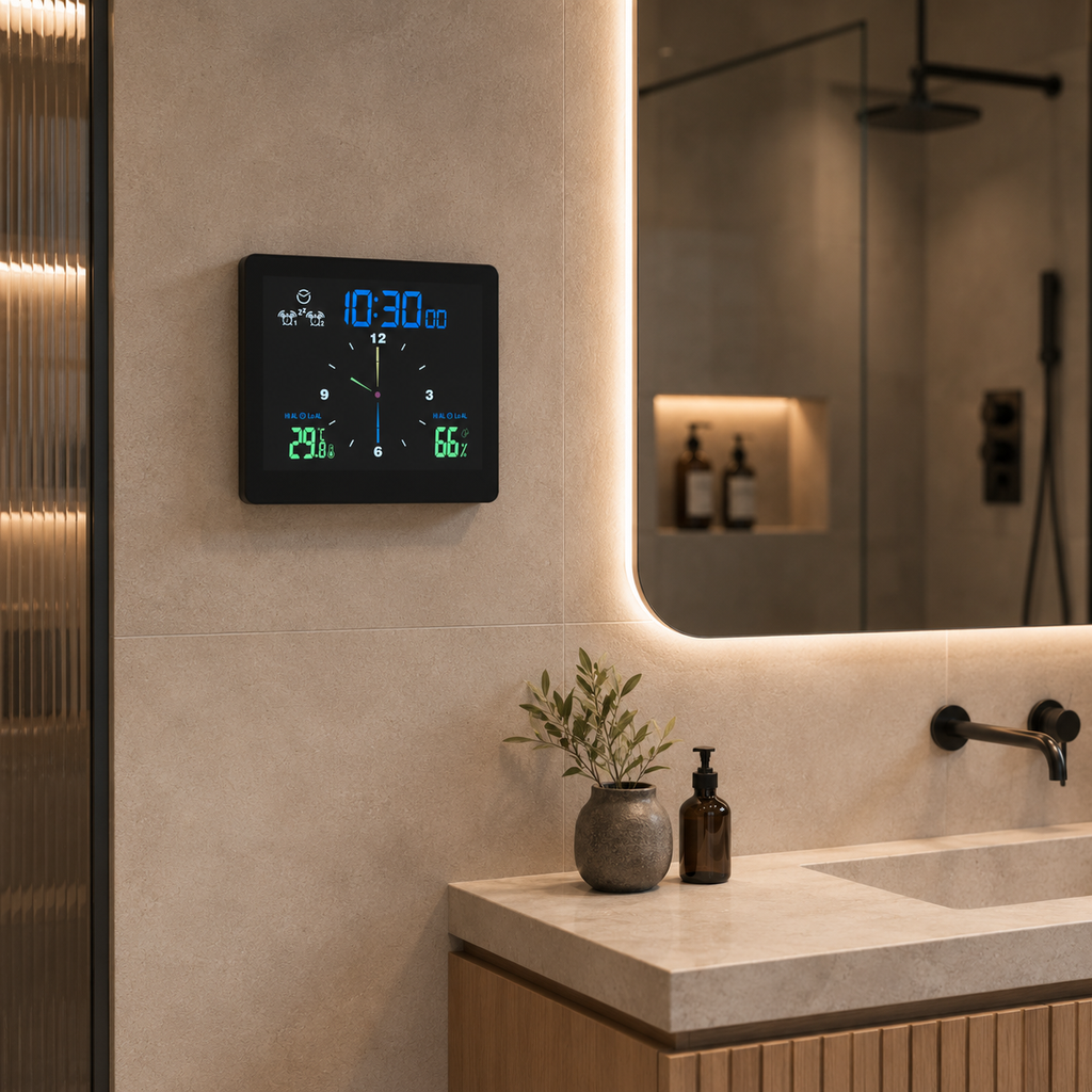 Horloge numérique salle de bain