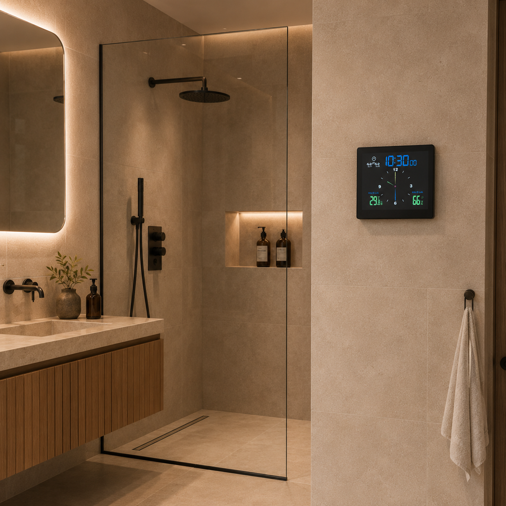 Horloge numérique salle de bain