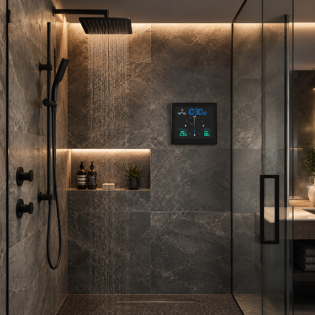 Horloge numérique salle de bain