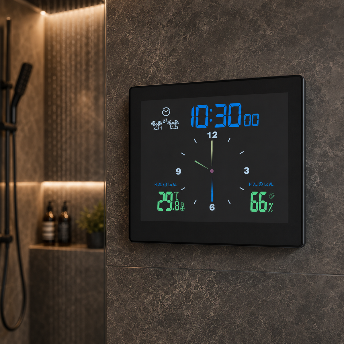 Horloge numérique salle de bain